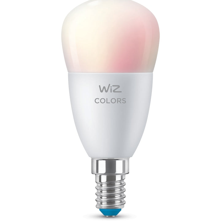 Bec LED RGB inteligent Philips Bulb, Wi-Fi, Bluetooth, P45, E14, 4.9W (40W), 470 lm, lumina colorata, clasa energetica F - EpicHome