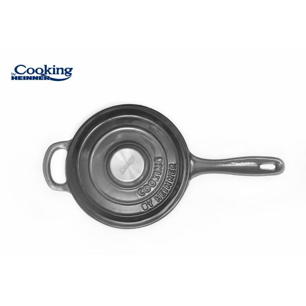 Caserola Fonta Emailata + Capac 19 X 9 Cm, 1.8 L, Marble Grey, Cooking By Heinner - EpicHome
