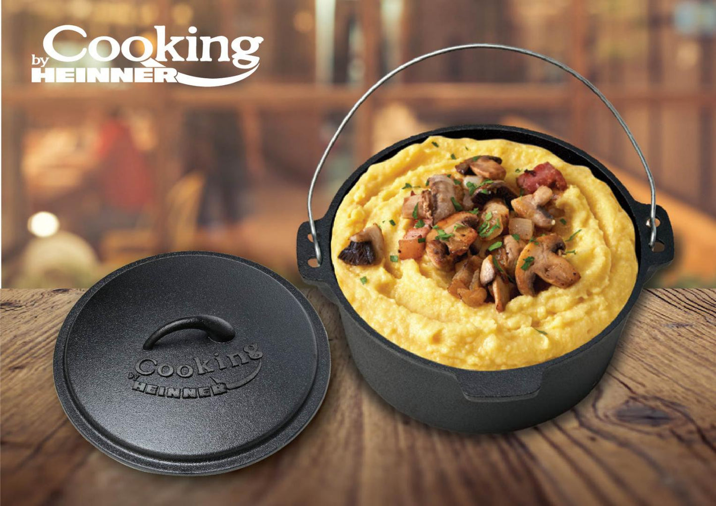 Ceaun cu capac de Fonta Pura, 25x10cm, 3.5L, Cooking By Heinner - EpicHome