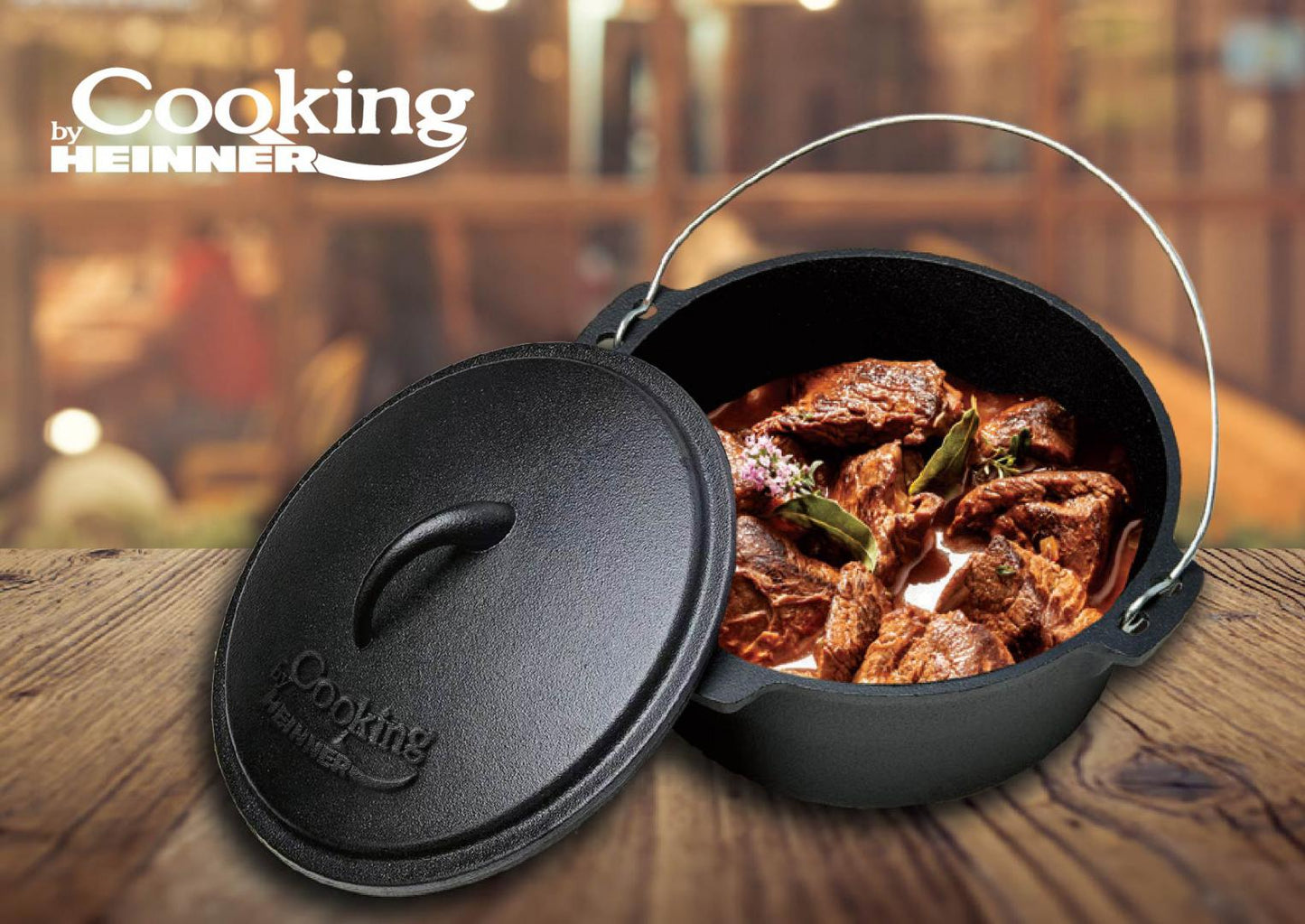 Ceaun cu capac de Fonta Pura, 25x10cm, 3.5L, Cooking By Heinner - EpicHome