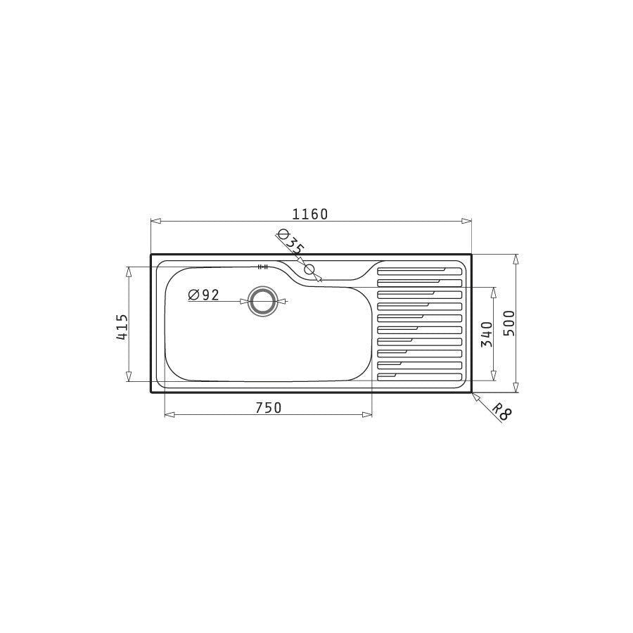 Chiuveta inox Pyramis TITAN 116x50 1B 1D - EpicHome.ro