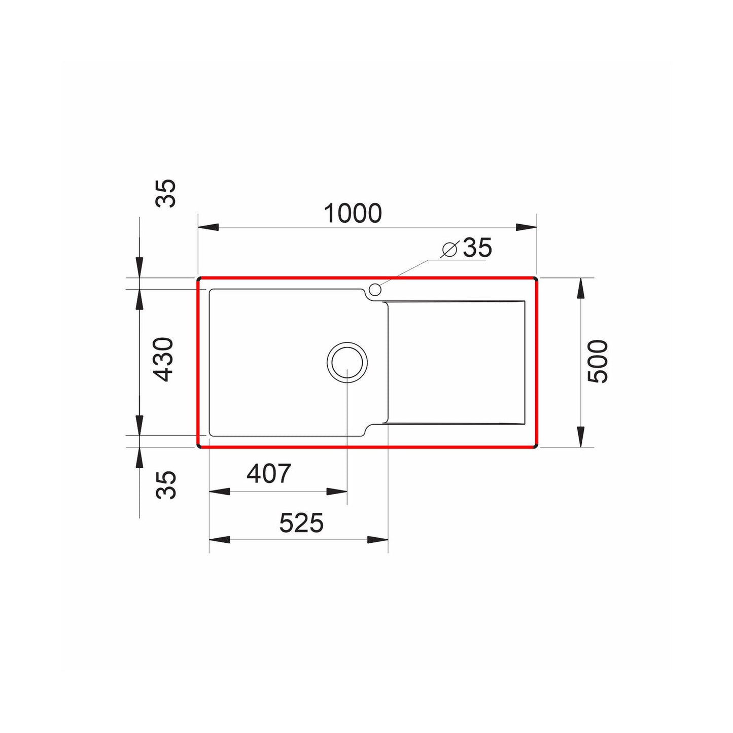 Chiuveta soft compozit Pyramis LEVEL 100x50cm cuva stanga - EpicHome.ro