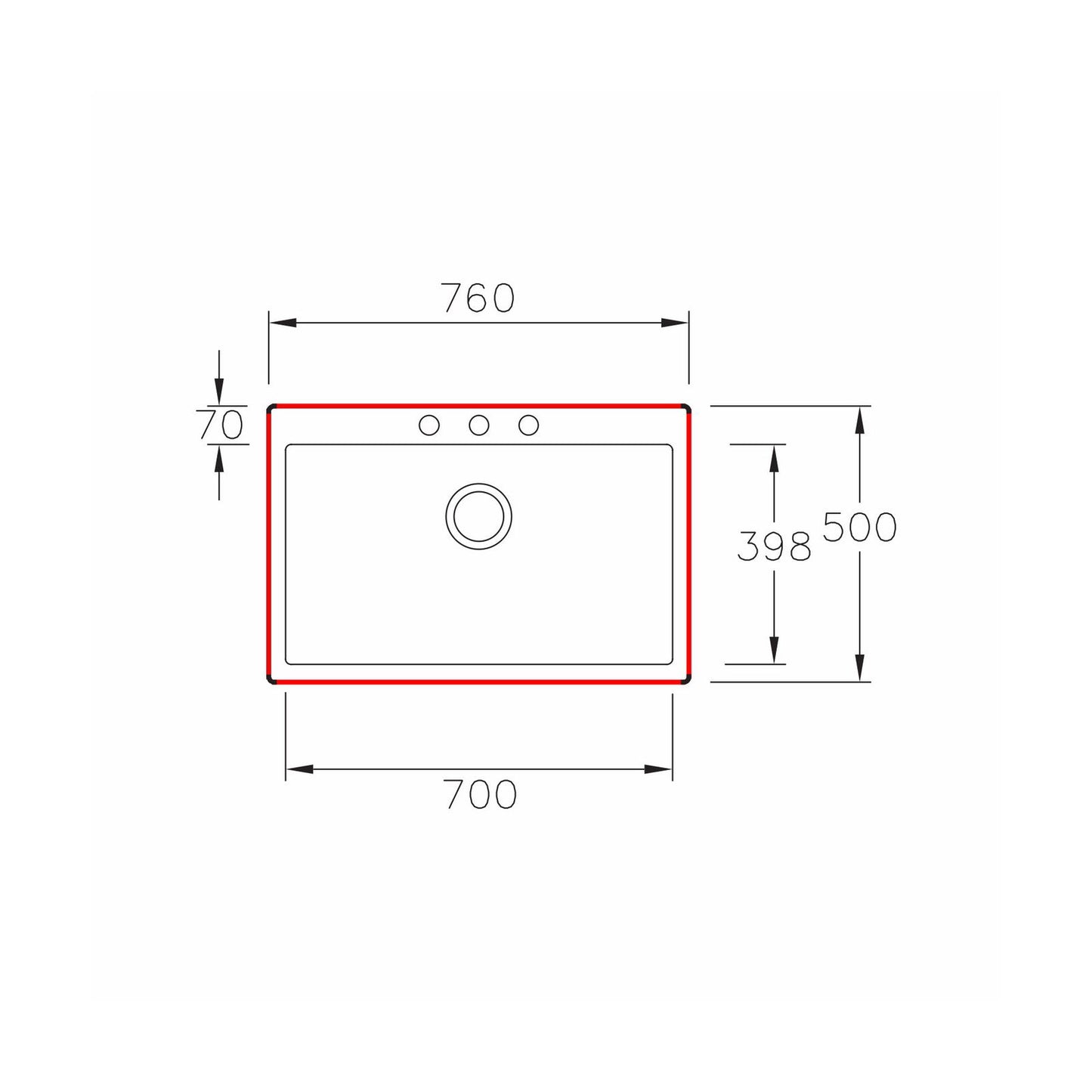 Chiuveta soft compozit Pyramis SQUARE 76x50cm - EpicHome.ro