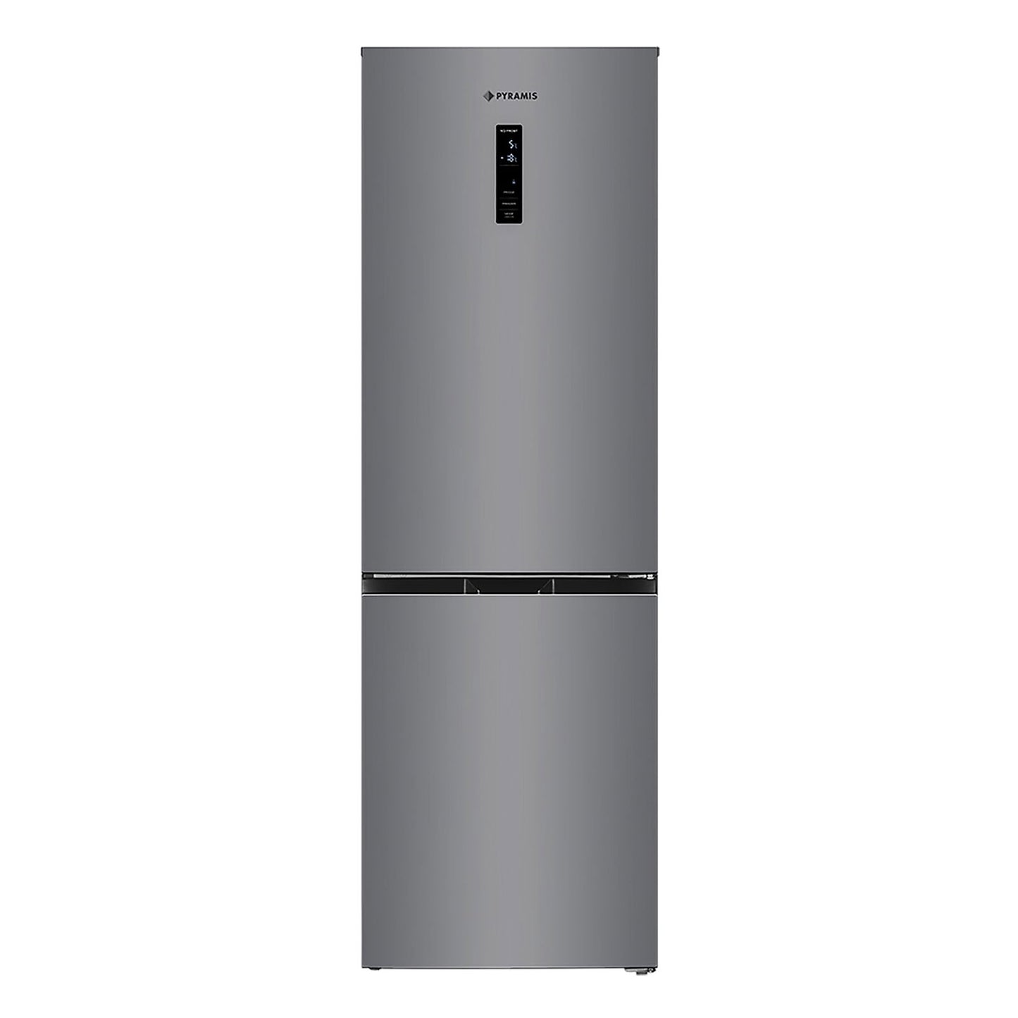 Combina frigorifica Pyramis FSO 185 Inox, Inverter, total NO FROST, clasa E, capacitate totala 323 litri - EpicHome.ro