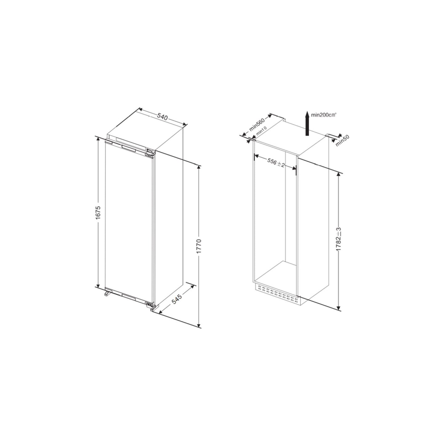 Combina frigorifica incorporabil Pyramis VE27RO64, clasa E, capacitate totala 251 litri - EpicHome.ro