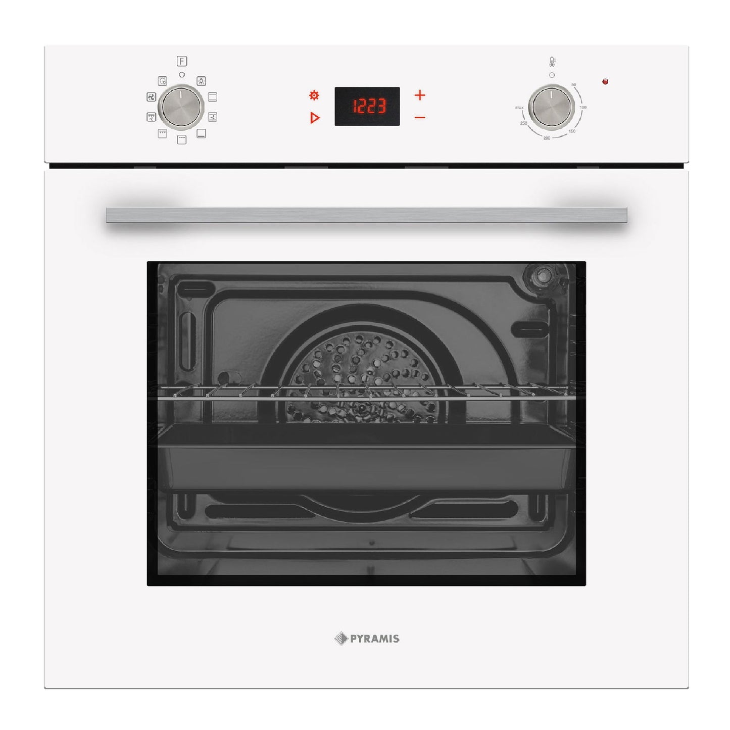 Cuptor electric Pyramis 731065 PKLED, 9 functii, clasa A, 73 litri, Soft Close, timer electronic, butoane retractabile - EpicHome.ro