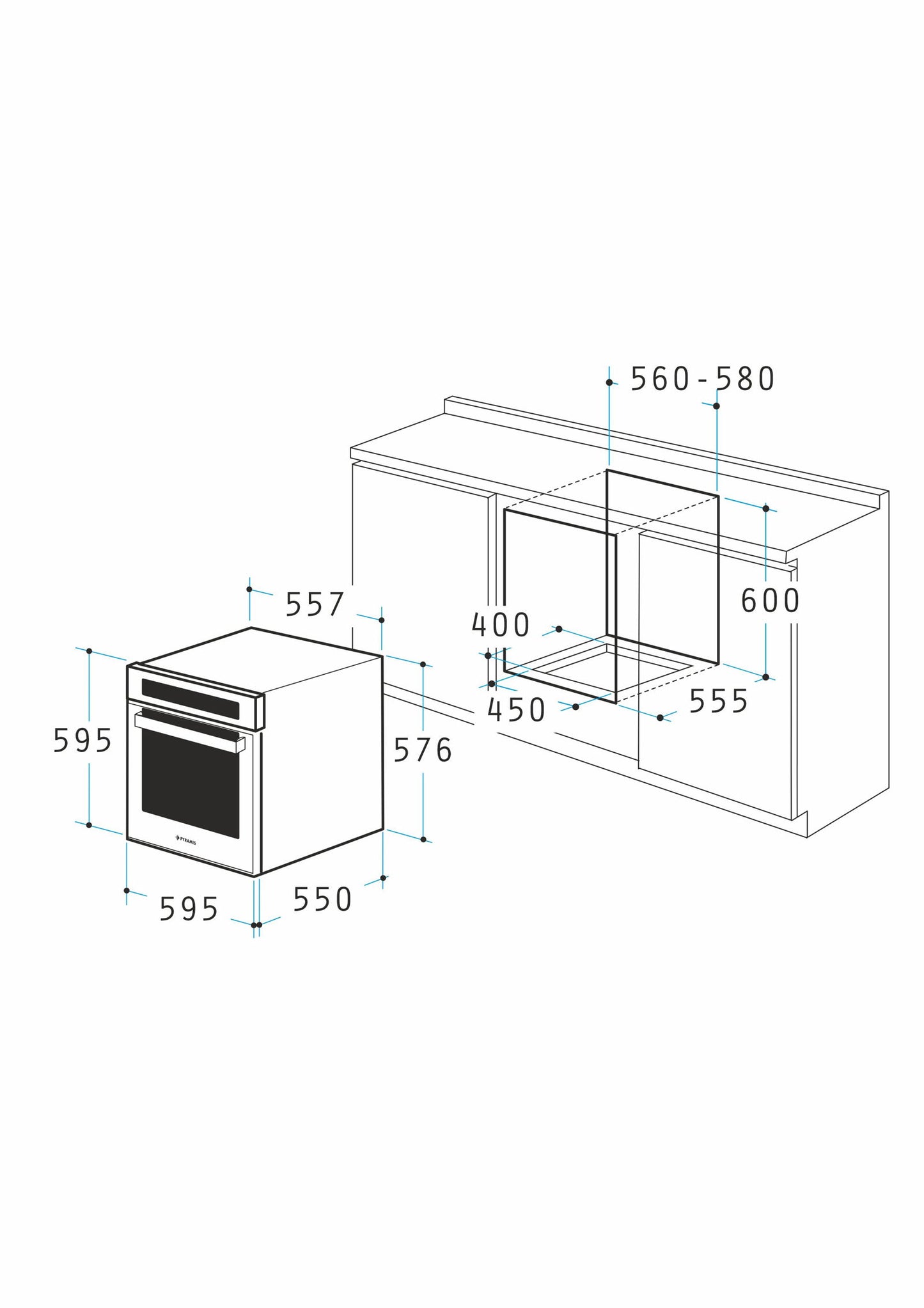Cuptor electric Pyramis PO78082009SBL Full Black Glass, 9 functii, clasa A, volum 78 litri, timer digital, Soft Close, Cool Touch, ghidaje telescopice - EpicHome.ro