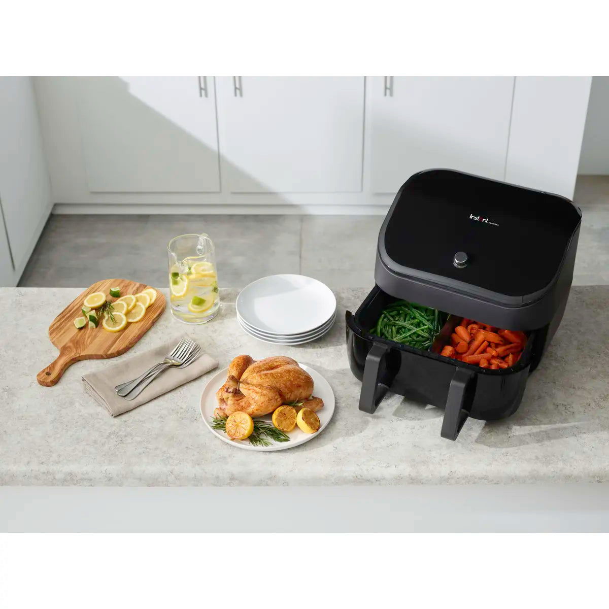 Friteuza cu aer cald InstantPot Frit Vortex Plus VersaZone, 9 l, 1700 W, 6 programe, Control tactil (Negru) - EpicHome