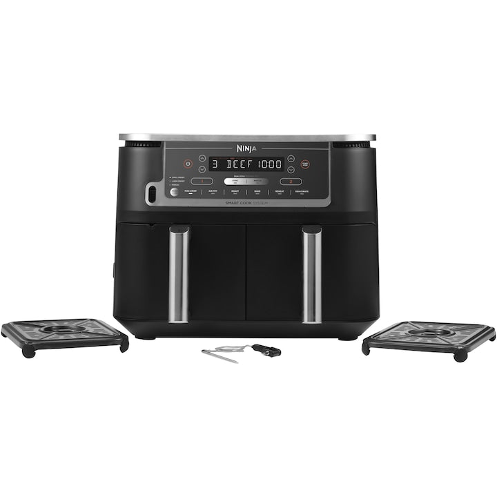 Friteuza cu aer cald Ninja Foodi Max Dual Zone AF451EU, 2470 w, sistem smart cook, 9.5 l, 2 sertare, 6 functii, negru - EpicHome