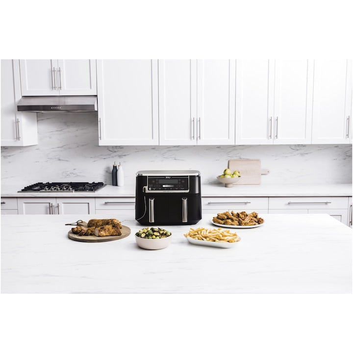 Friteuza cu aer cald Ninja Foodi Max Dual Zone AF451EU, 2470 w, sistem smart cook, 9.5 l, 2 sertare, 6 functii, negru - EpicHome