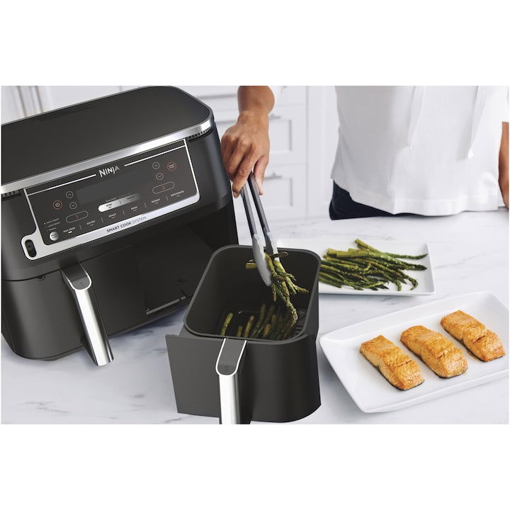 Friteuza cu aer cald Ninja Foodi Max Dual Zone AF451EU, 2470 w, sistem smart cook, 9.5 l, 2 sertare, 6 functii, negru - EpicHome