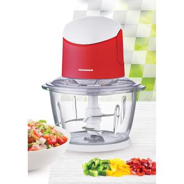 Heinner Tocator HMC-K500WHR bol sticla 1L, 2 cutite din inox, angrenaj metalic, 500W, culoare alb/ros - EpicHome