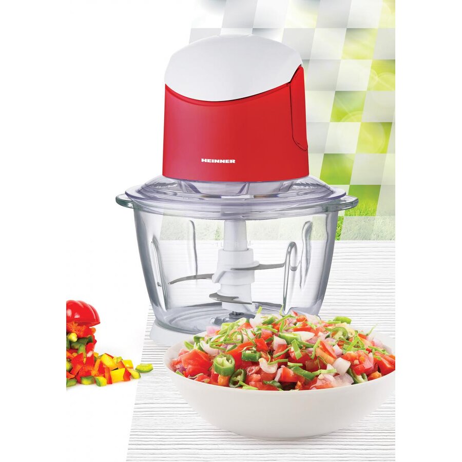 Heinner Tocator HMC-K500WHR bol sticla 1L, 2 cutite din inox, angrenaj metalic, 500W, culoare alb/ros - EpicHome