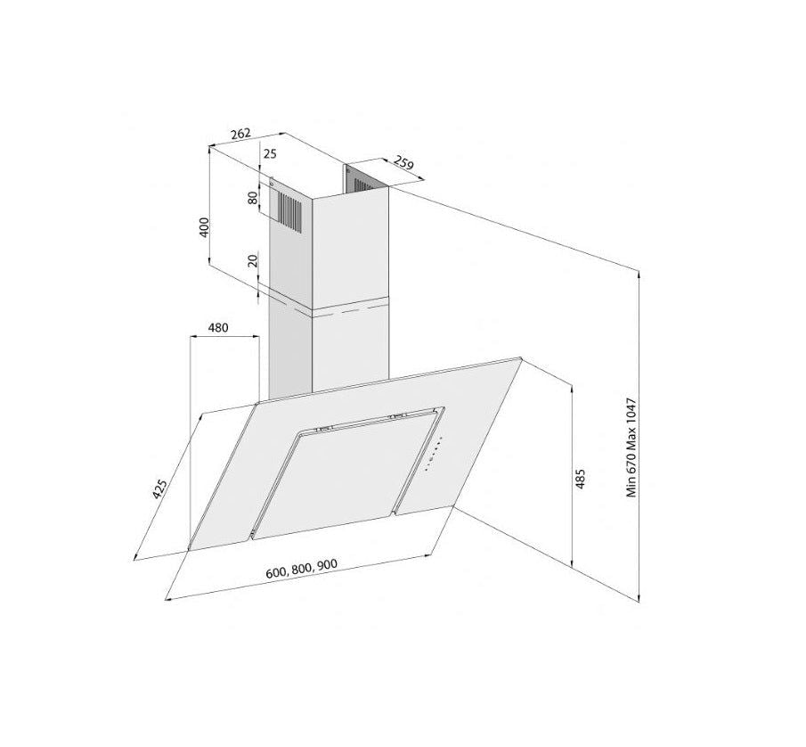 Hota decor Pyramis MAGICO 3423, 1 motor turbo, Touch control, Timer, 355m³h - EpicHome.ro
