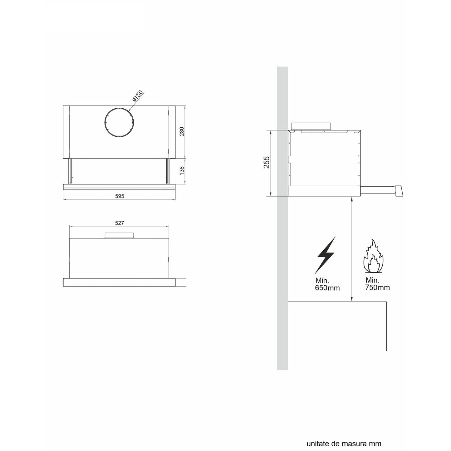 Hota telescopica Pyramis Premium Power MDT, Touch Control, 1 motor Turbo, 573m³h, 60cm - EpicHome.ro