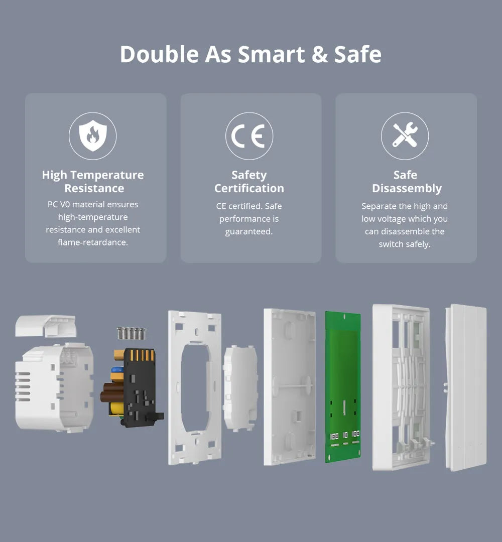 Întrerupător inteligent Sonoff M5-1C-80W, 1 canal, 10A, protocol Matter, Alb - EpicHome