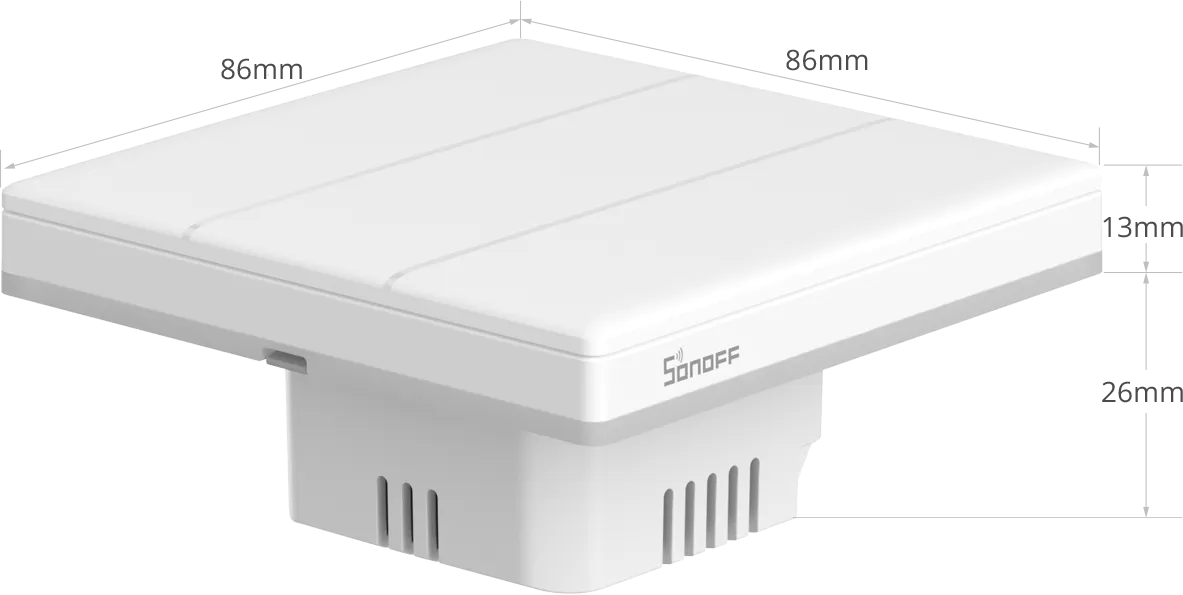 Intrerupator smart Sonoff T5-1C-86, Wireless cu full touch (1 canal), lumina LED 5A/1200W - EpicHome.ro