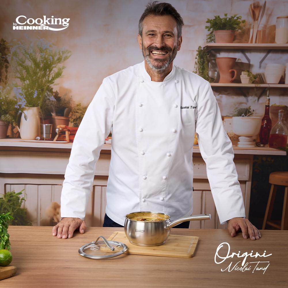 Oala de gatit Inox cu capac 16x9cm, 1.8 L, Nicolai Tand, Origini, Cooking By Heinner - EpicHome