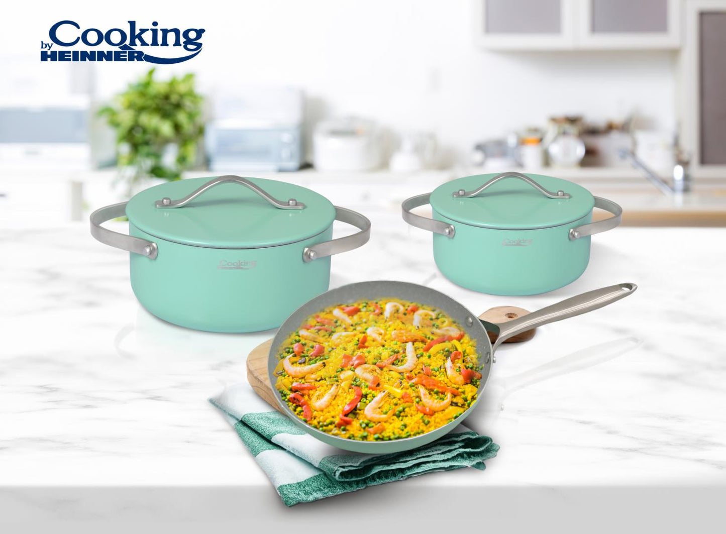 Set vase de gatit 5 piese Aluminiu Presat, Creta, Cooking By Heinner - EpicHome