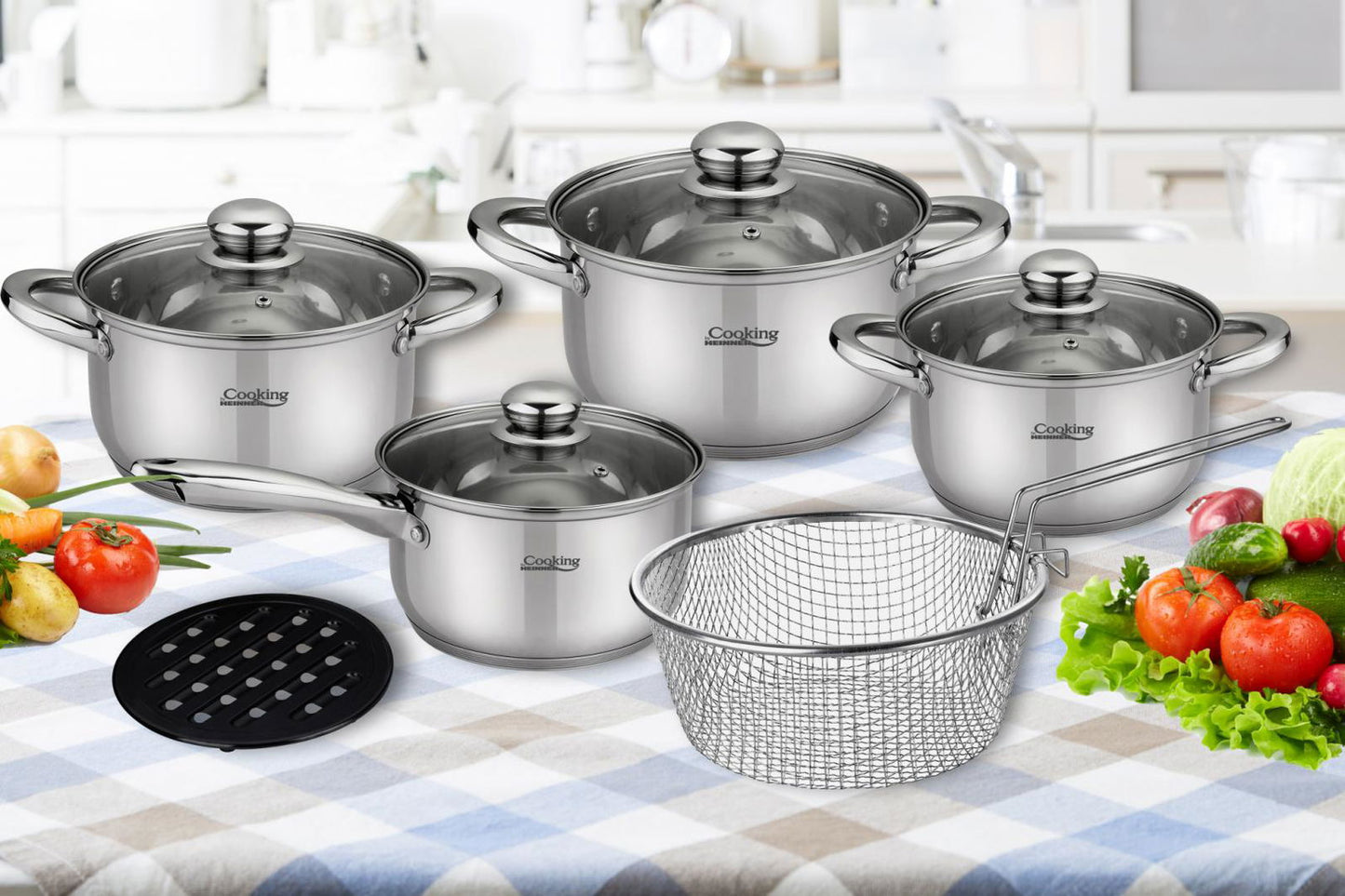 Set vase de gatit Inox 10 Piese, Madeline, Cooking By Heinner - EpicHome