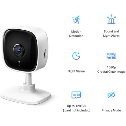 Camera de supraveghere Smart TP-Link Tapo C100 cu Night Vision, Full HD 1080P, Utilizare Baby Monitor Wireless Audio Video, Detectarea miscarii, Alarma sonora si luminoasa, Two-Way Audio, Mod Privacy, Stocare locala, IP Wi-Fi, Alb - EpicHome