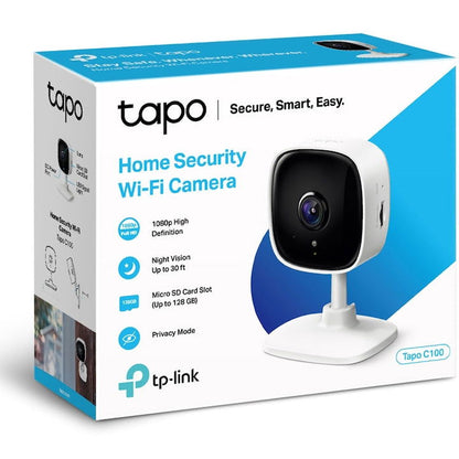 Camera de supraveghere Smart TP-Link Tapo C100 cu Night Vision, Full HD 1080P, Utilizare Baby Monitor Wireless Audio Video, Detectarea miscarii, Alarma sonora si luminoasa, Two-Way Audio, Mod Privacy, Stocare locala, IP Wi-Fi, Alb - EpicHome