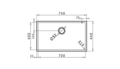 Chiuveta granit Pyramis TETRAGON 70x40 1B - EpicHome.ro