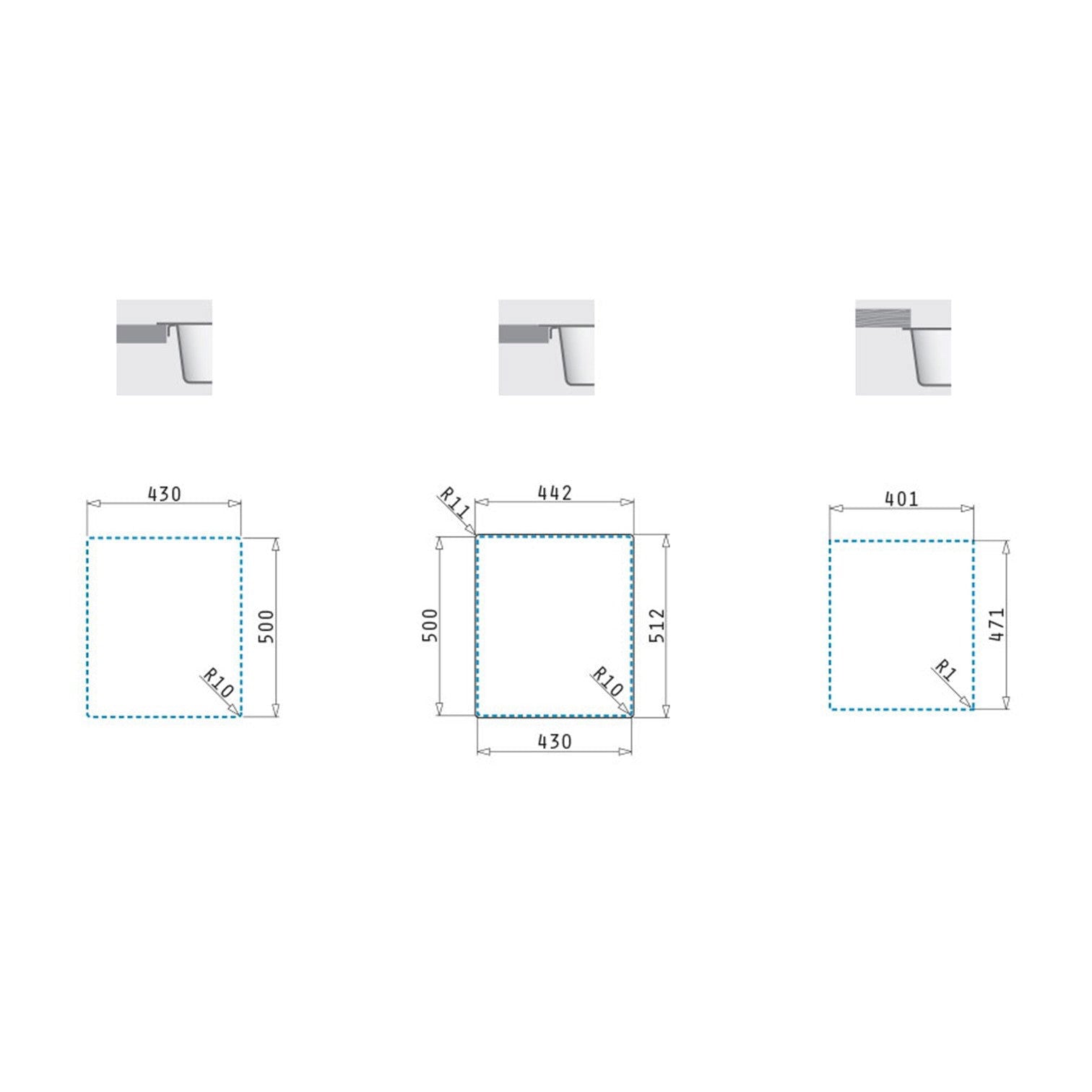 Chiuveta inox Pyramis KRYPTO 44x51 B - EpicHome.ro