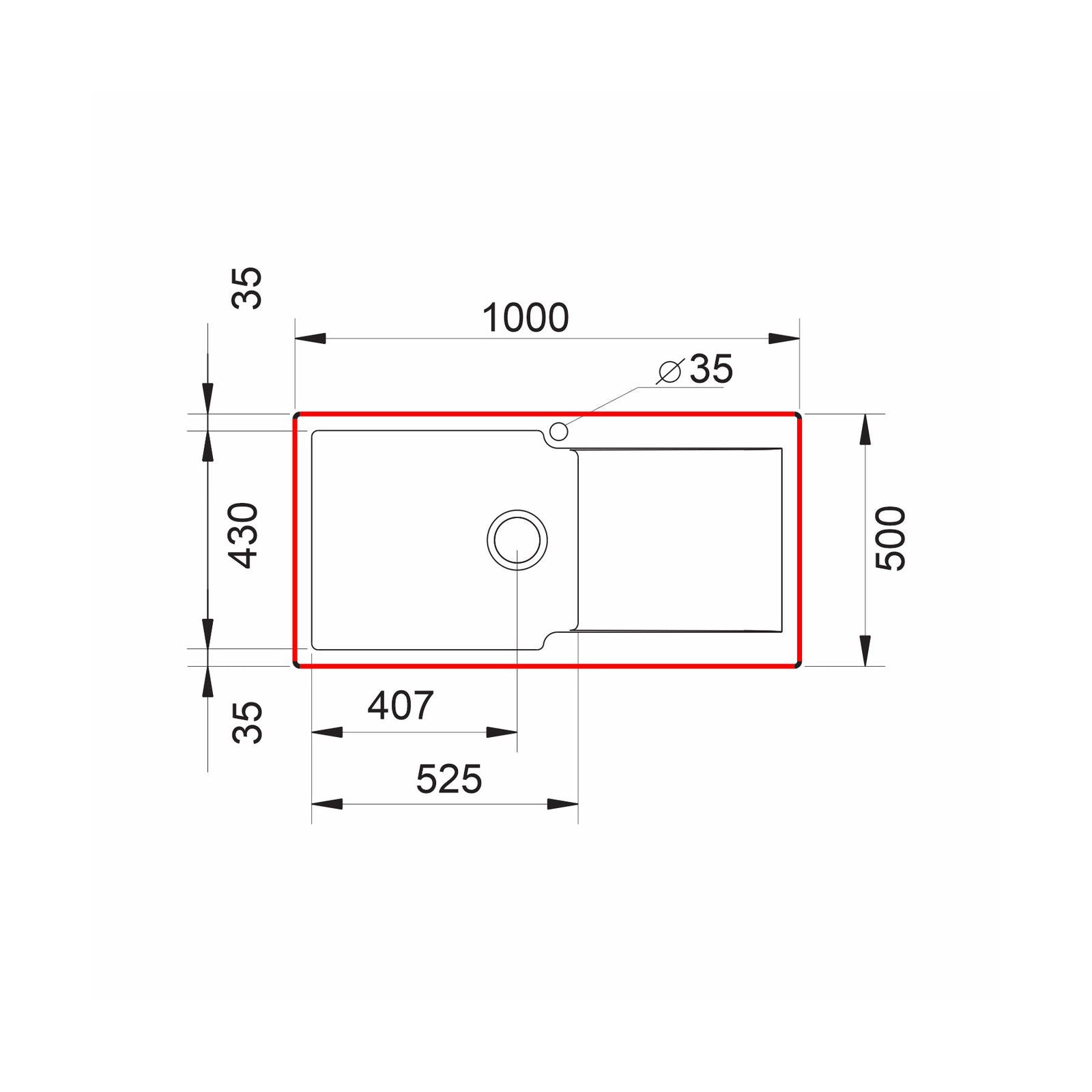Chiuveta soft compozit Pyramis LEVEL 100x50cm cuva stanga - EpicHome.ro