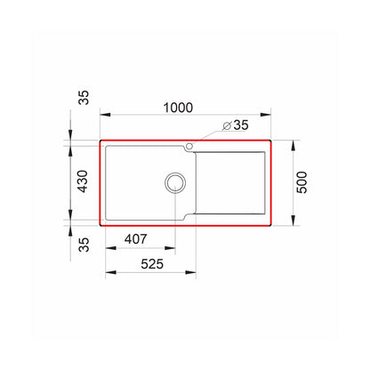 Chiuveta soft compozit Pyramis LEVEL 100x50cm cuva stanga - EpicHome.ro