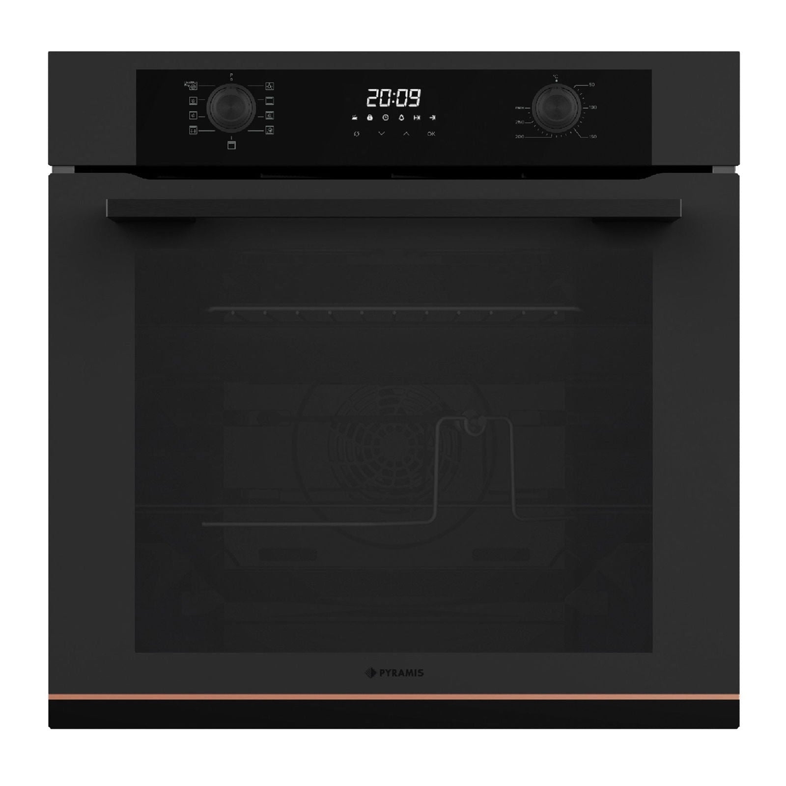 Cuptor electric Pyramis 60IN 2080 Copper Line Black Glass Matt - EpicHome