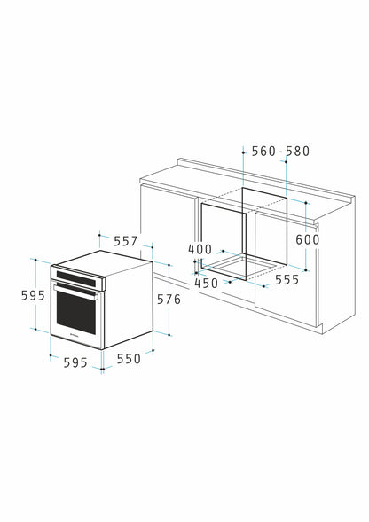 Cuptor electric Pyramis PO78123010BL? Full Black Glass, 15 functii, clasa A, volum 78 litri, Soft Close, Cool Touch, Vap Clean, Child Lock - EpicHome.ro