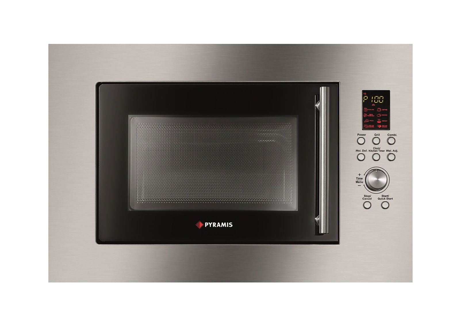 Cuptor microunde incorporabil Pyramis 30 Inox, 23 litri, 900 W, 8 func?ii automate, 595x390x395mm - EpicHome.ro