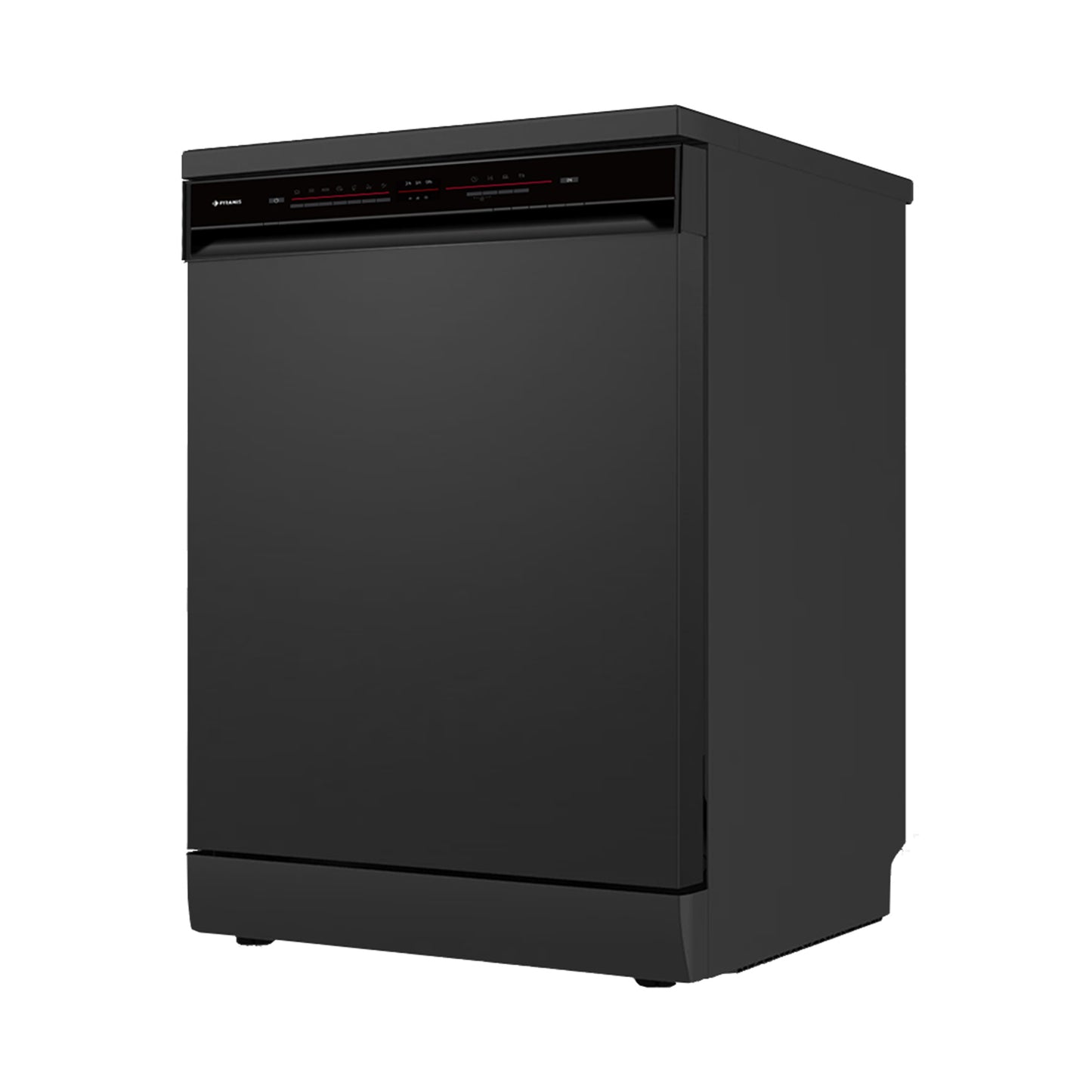 Masina de spalat vase Pyramis DWL 60FS Black, 14 Seturi, 7 programe, Clasa D, Power wash, Half load, Aquastop, Auto open, Child lock, 60 cm