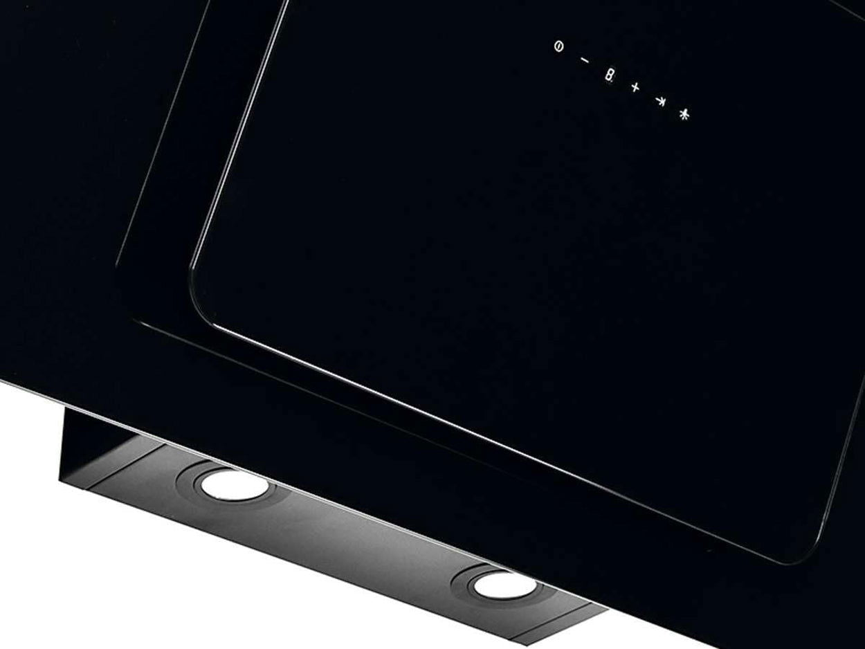 Hota decor Pyramis FIERO Black Glass, 1 motor turbo, Touch control, Timer, Display, 500m³h - EpicHome.ro