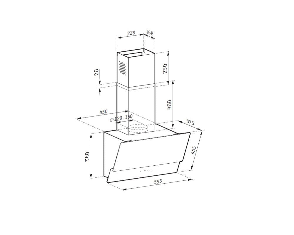 Hota decor Pyramis LIVELO Black Glass, 1 motor, Touch control, Timer, 495m³h - EpicHome.ro