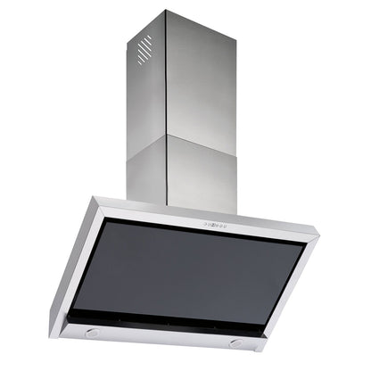 Hota decor Pyramis SPECIETO, 1 motor turbo, sticla neagra si inox, 700m³h - EpicHome.ro