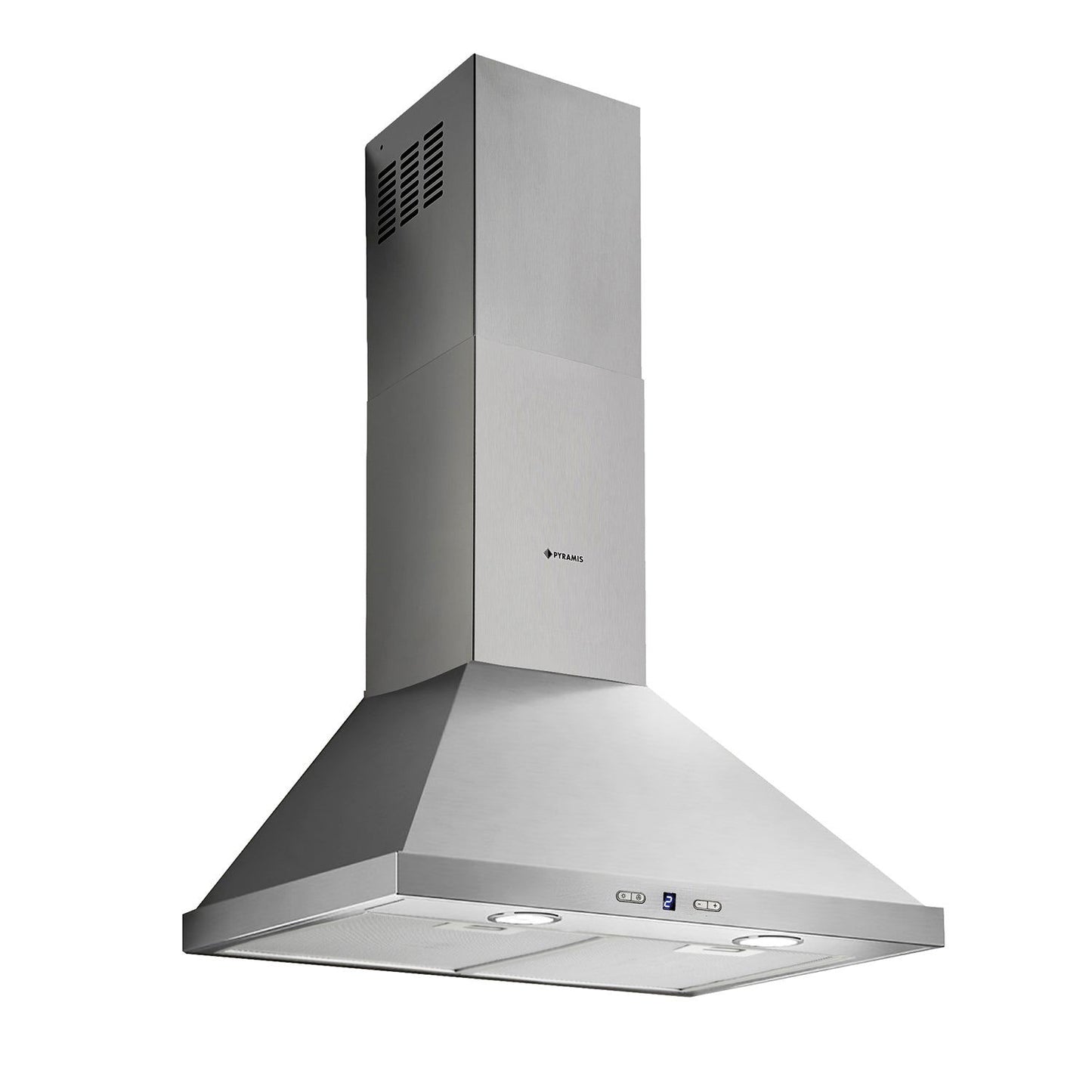Hota decor Pyramis Square Plus Chimney, 1 motor turbo, Inox, control electronic, 600m³h - EpicHome.ro