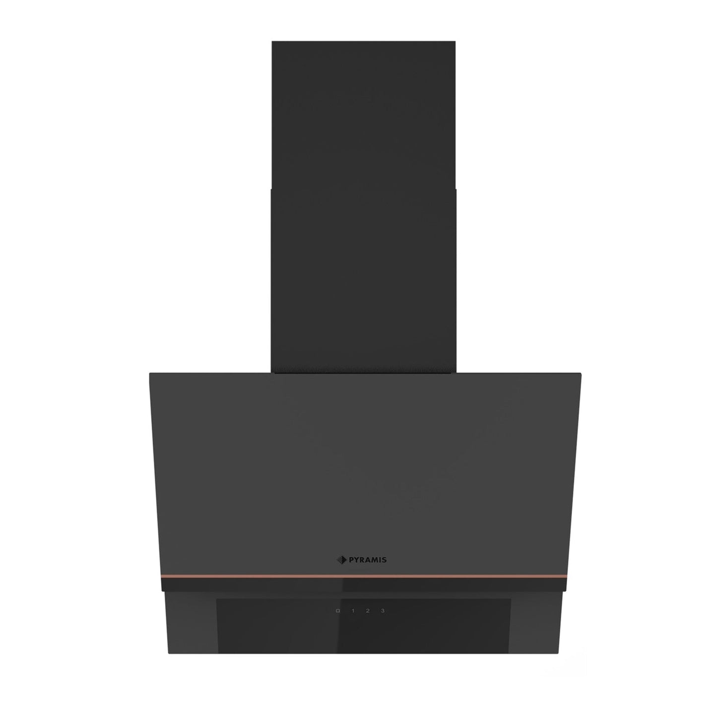 Hota decorativa Pyramis Copper Line Black Glass Matt, 1 motor, Touch control, 60cm, 423m³h - EpicHome