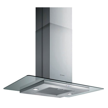 Hota insula Pyramis CIELO CIELING, 1 motor turbo, inox si sticla transparenta, 625m³h - EpicHome.ro