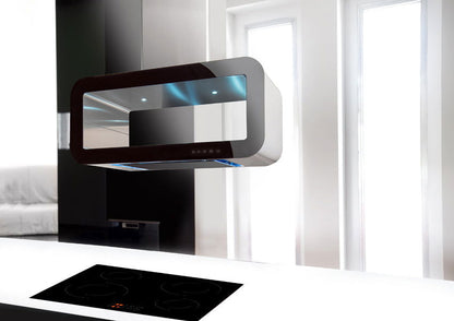 Hota insula Pyramis CORSO Black Glass & Inox, 1 motor turbo, Touch Control, 704m³h - EpicHome.ro