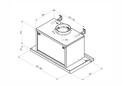 Hota telescopica Pyramis MAGNIFICA Electronic Control, 1 motor Turbo, 703m³h, Inox - EpicHome.ro