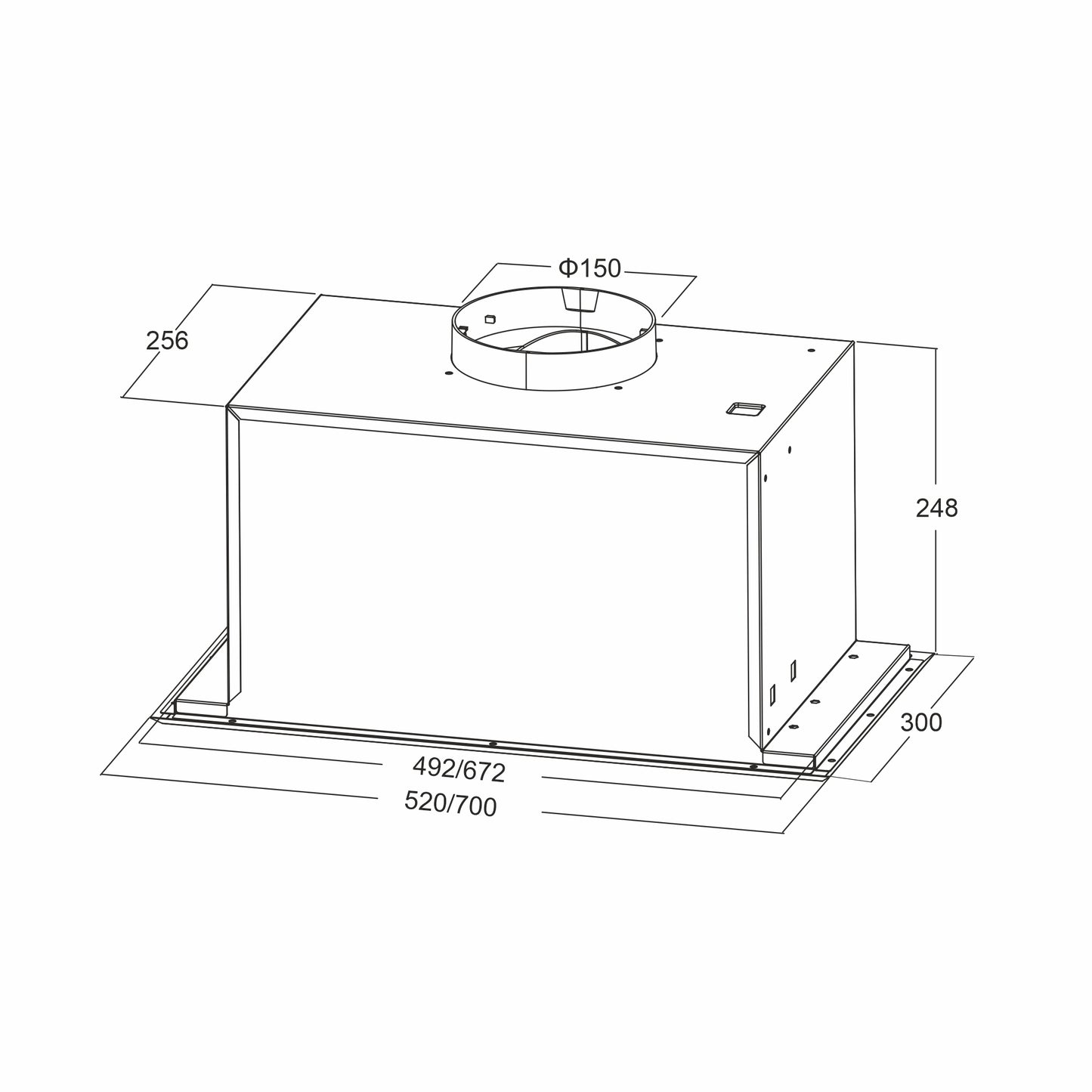 Hota total incorporabila Pyramis MD, 1 motor, putere de absorbtie maxima 618mc/h, 52cm, Touch control, finisaj inox