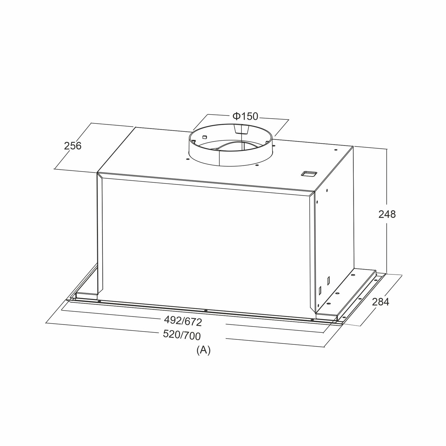 Hota total incorporabila Pyramis MD, 1 motor, putere de absorbtie maxima 618mc/h, 52cm, Touch control, finisaj inox