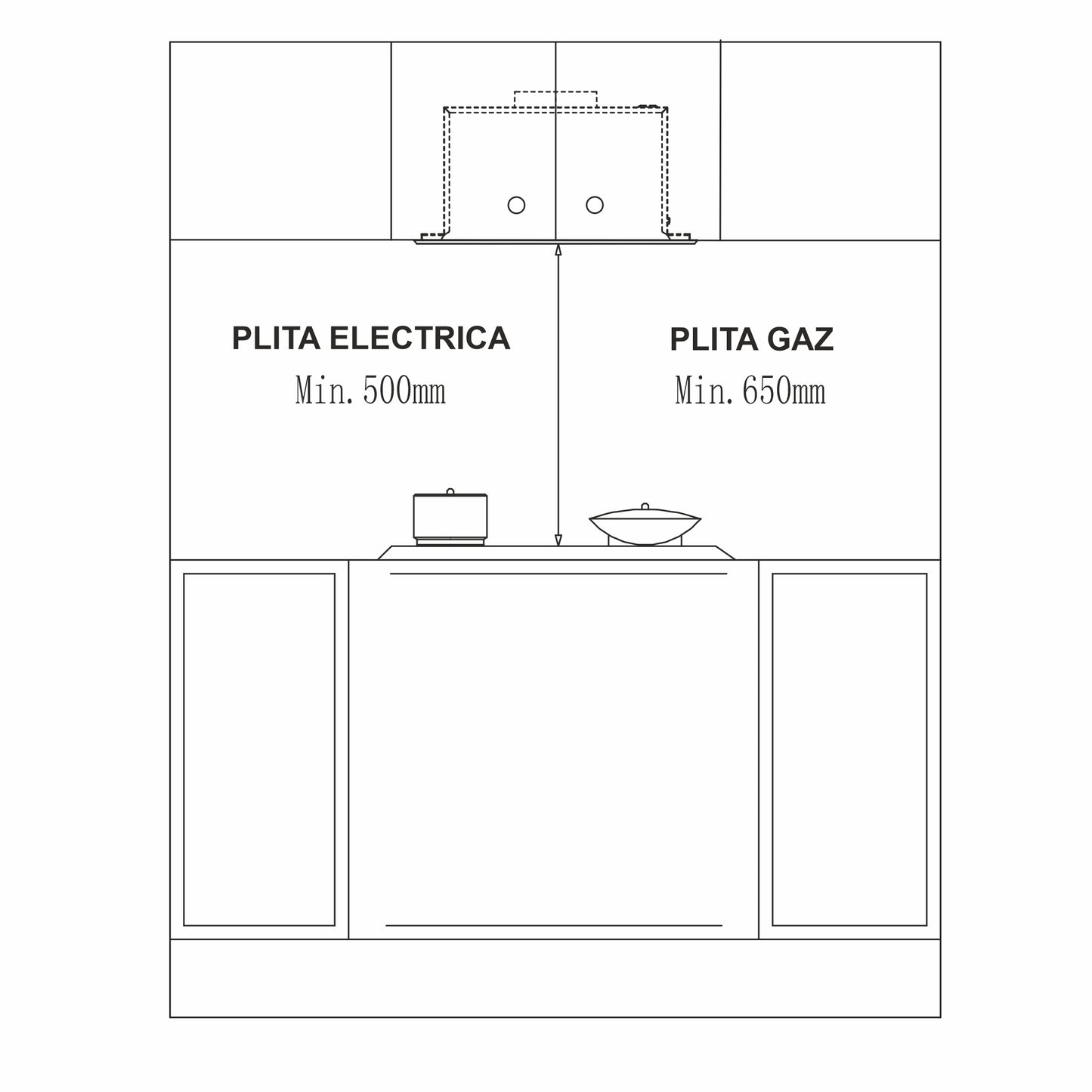 Hota total incorporabila Pyramis MD, 1 motor, putere de absorbtie maxima 618mc/h, 52cm, Touch control, finisaj inox