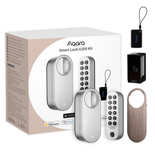 Incuietoare   Yala inteligenta Aqara U200 Kit,  Silver, Apple HomeKit, Matter - EpicHome