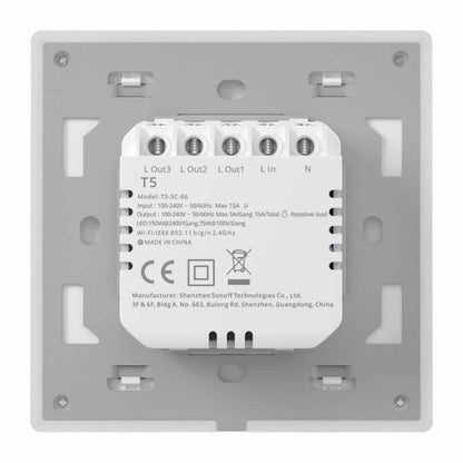 Intrerupator smart Sonoff T5-4C-86, Wireless cu full touch (4 canale), lumina LED 5A/1200W - EpicHome.ro