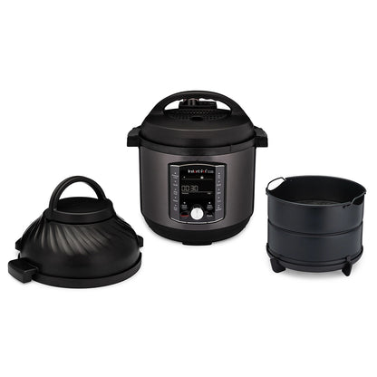 Multicooker si friteuza cu aer cald, 2 in 1, Instant Pot Pro Crisp 8, 1500W, 11 programe presetate, Capacitate 7.6 litri, Vas interior din inox, Negru - EpicHome