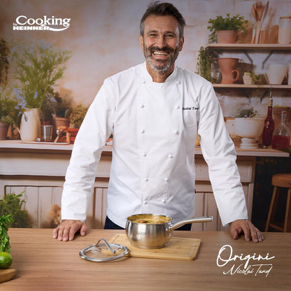 Oala de gatit Inox cu capac 16x9cm, 1.8 L, Nicolai Tand, Origini, Cooking By Heinner - EpicHome
