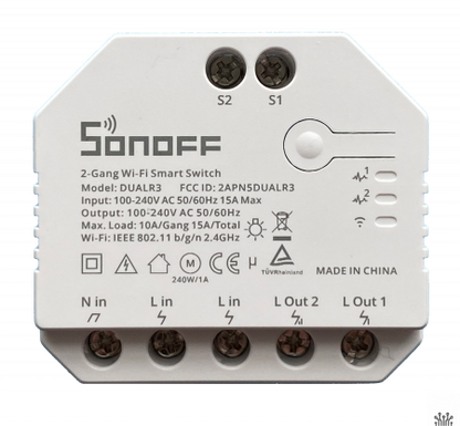 Releu smart Sonoff Dual R3, Wireless, 2 canale, Alb - EpicHome.ro